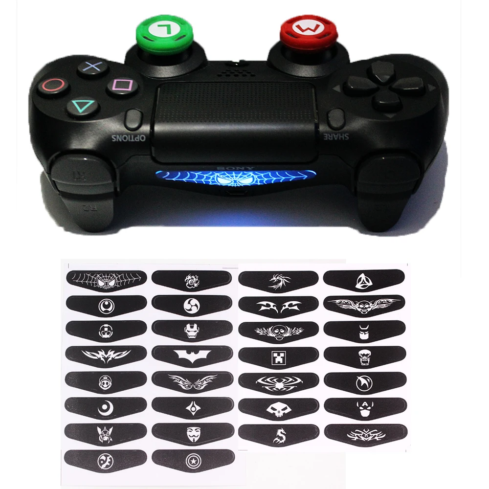 30 adet LED ışık çubuğu kapağı çıkartma kaplama Sticker PlayStation 4 SLIM PRO denetleyici Gamepad çıkartmalar LED ışık çıkartmalar PS4