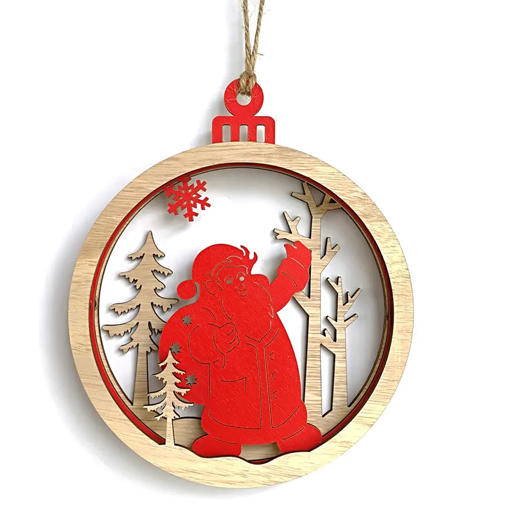 Деревянная 3D подвеска в форме лампы украшение для дома рождественской елки 2019 |