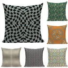 Чехол для диванной подушки, с абстрактными полосками, для дома, гостиной, декоративный плед в марокканском ретро стиле, 45 см х 45 см