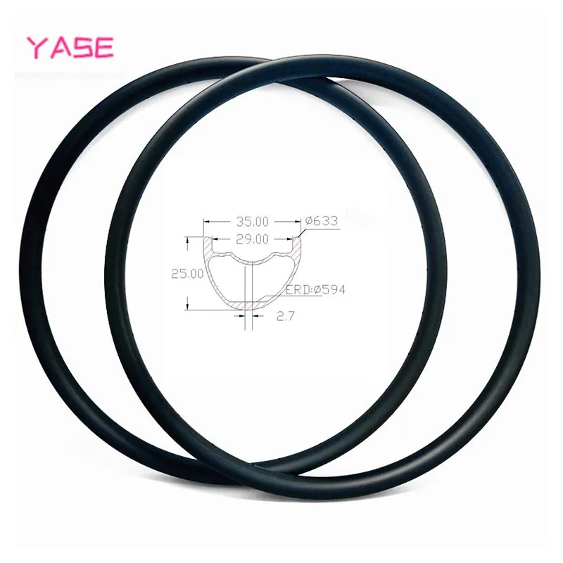 YASE 29er карбоновый mtb дисковый обод 35x25 мм асимметричное бескамерное Велосипедное