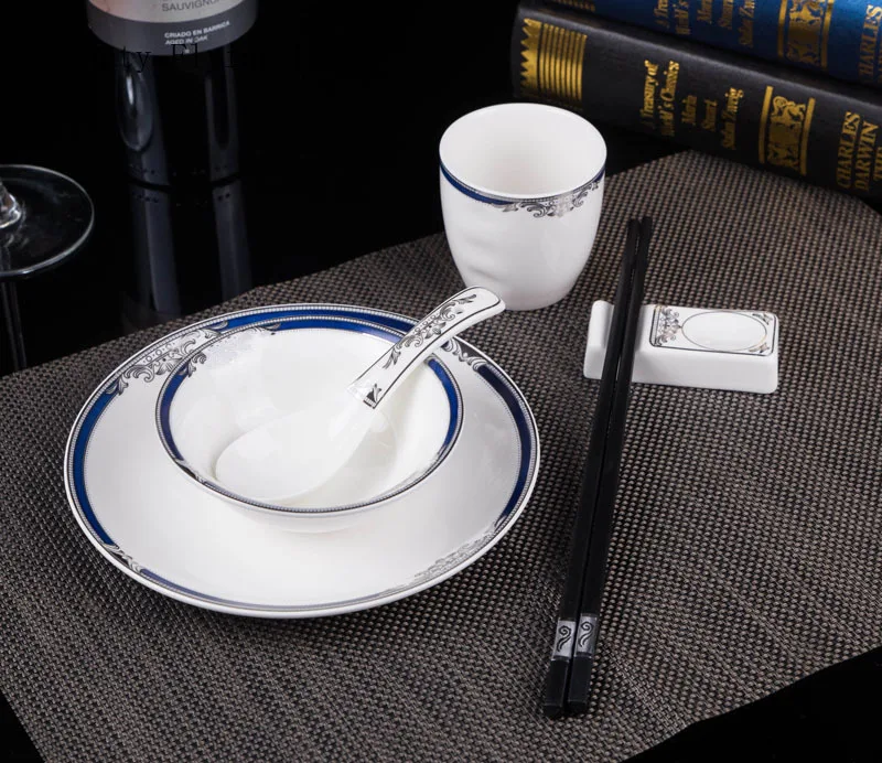 Звездный набор столовых приборов отеля синяя боковая столешница костяное блюдо