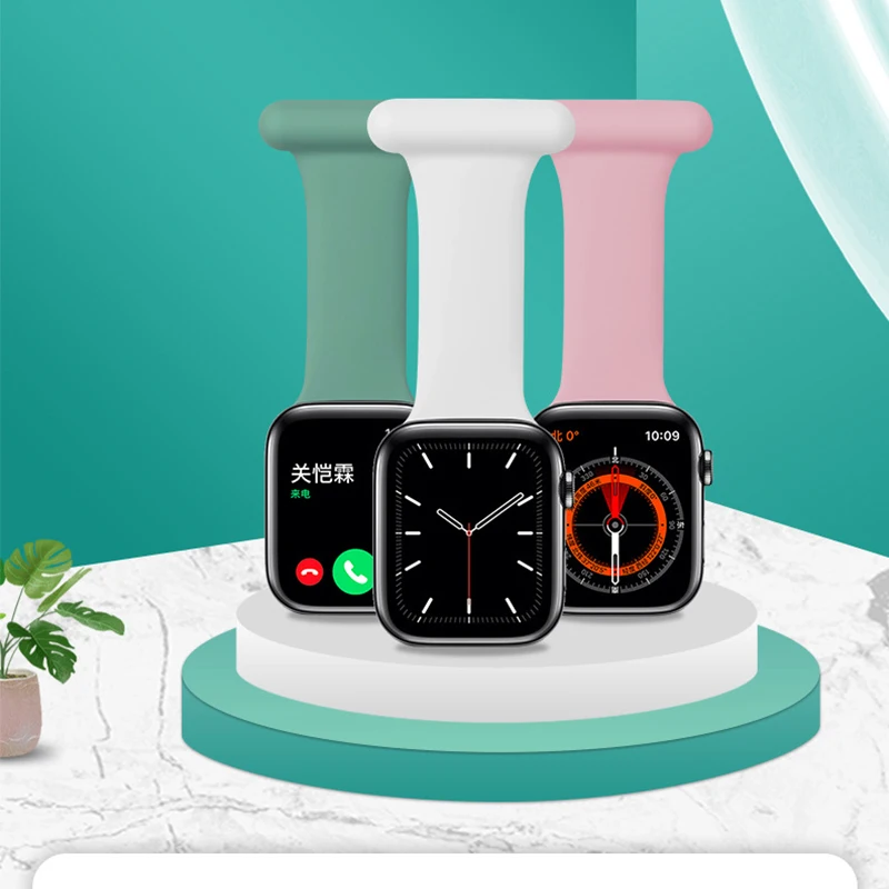 Watch Strap For for apple watch pin band 44mm 40mm 42mm 38mm iwatch 4/5/6 44 mm Brooch bracelet Doctor nurse watchband | Электроника