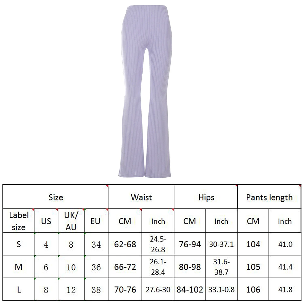 Elastic Boot Cut Pant Casual High Waist Trousers Vintage Bottoms E-girl Sweet New Women's Clothing Knitted Ribbed Flare Pants images - 6