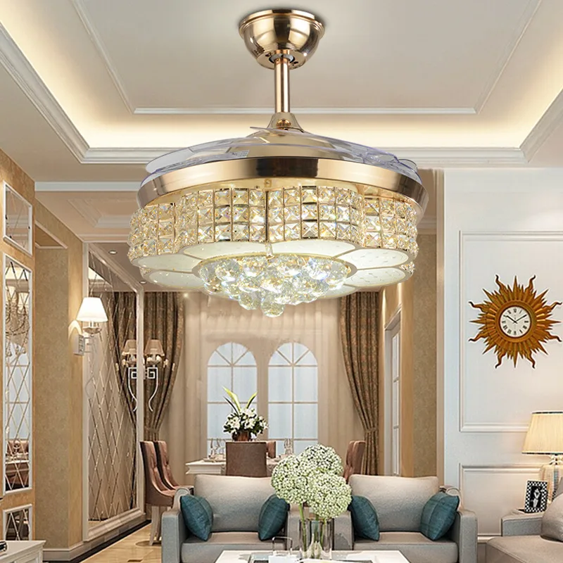Хрустальный потолочный вентилятор в европейском стиле лампа для дома гостиной