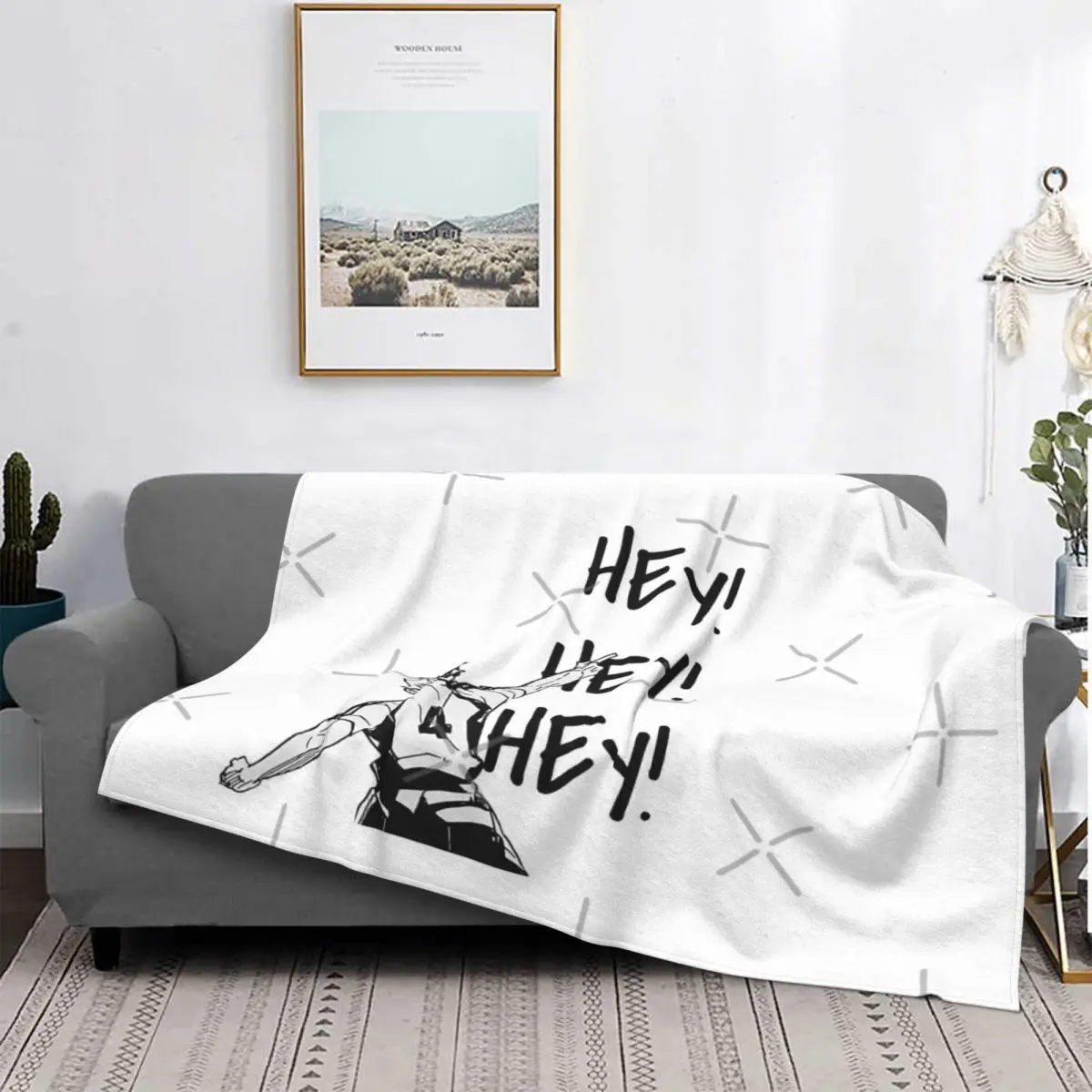 

Haikyuu Bokuto Fukudorani's Ace Hey manta colcha a cuadros Bowsette de felpa