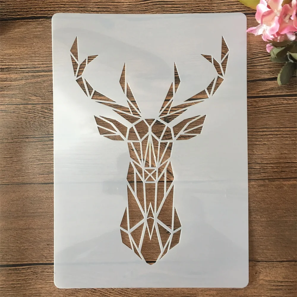 

A4 29cm 3D Deer Reindeer DIY Layering Stencils Wall Painting Scrapbook Coloring Embossing Album Decorative Template