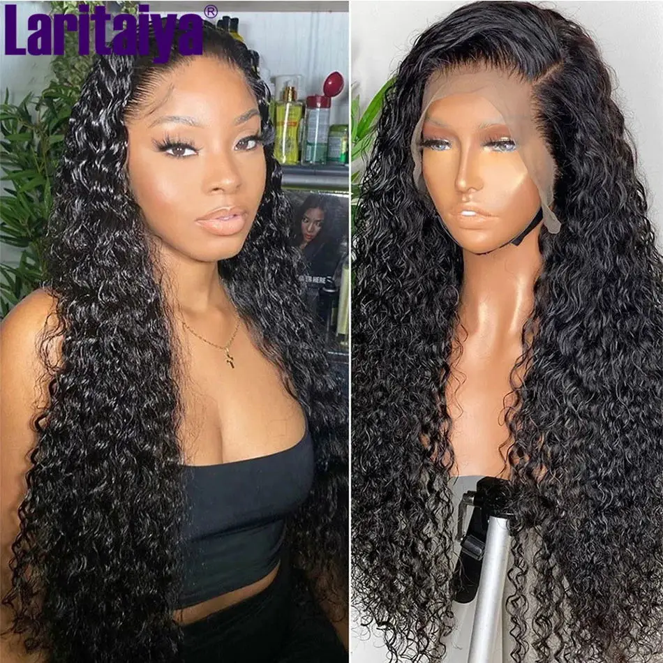 Water Wave 5x5 HD Lace Closure Wig Peruvian Remy Human Hair Lace Wigs for Women 30 Inch Deep Curly Lace Front Human Hair Wig