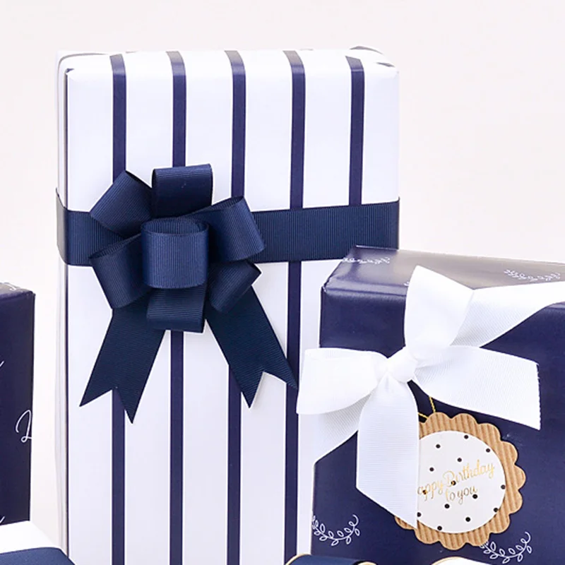 25 ярдов/рулон грогрен атласные ленты для дня рождения Свадебные украшения DIY лук