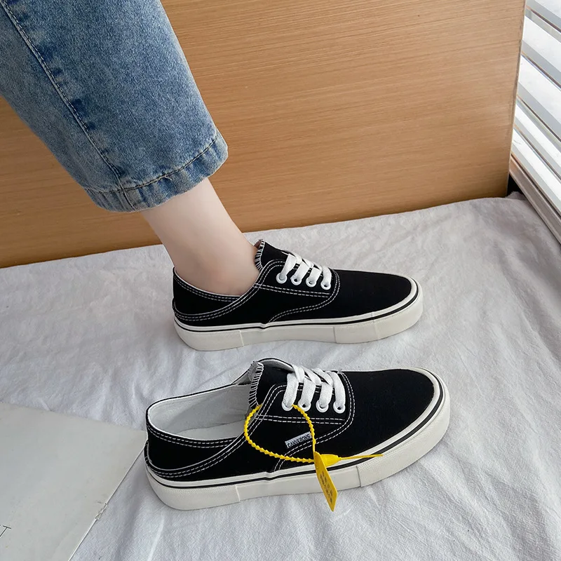 Ins two wear canvas shoes female new spring and summer 2021 han edition student casual shoes flat sandals W721 children