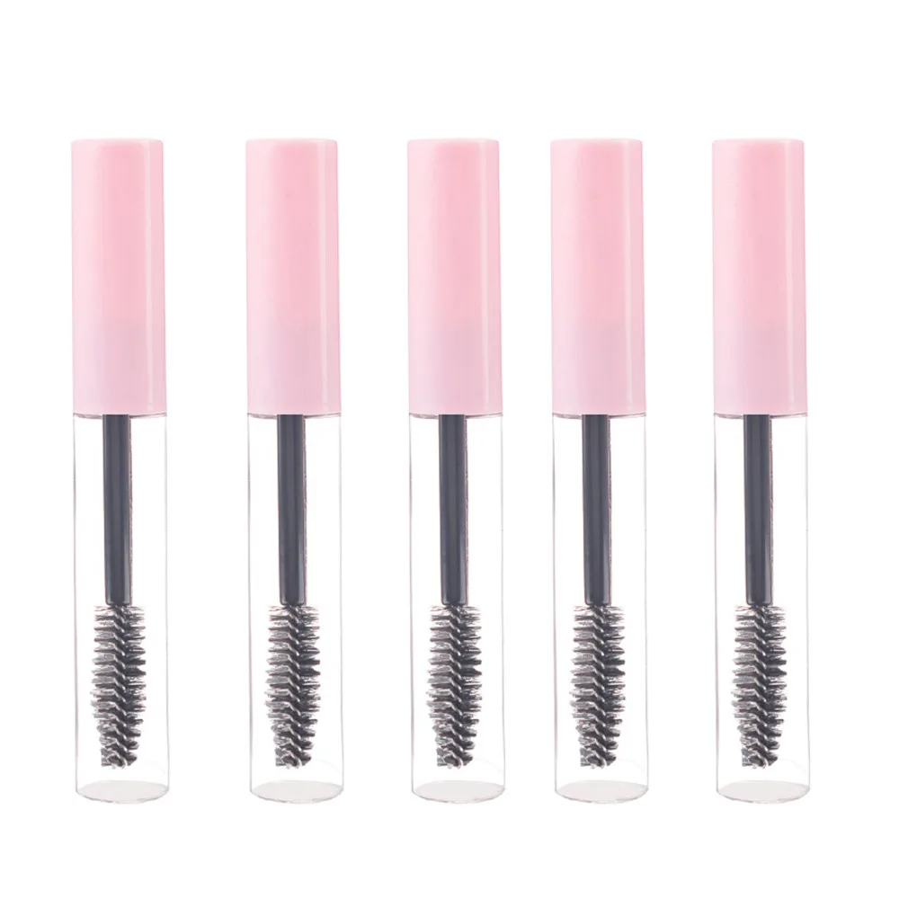 

5pcs 10ml Mascara Tubes Empty Eyelash Cream Refillable Bottles Pink/White Cosmetic Sample Container with Eyelash Brush Stick