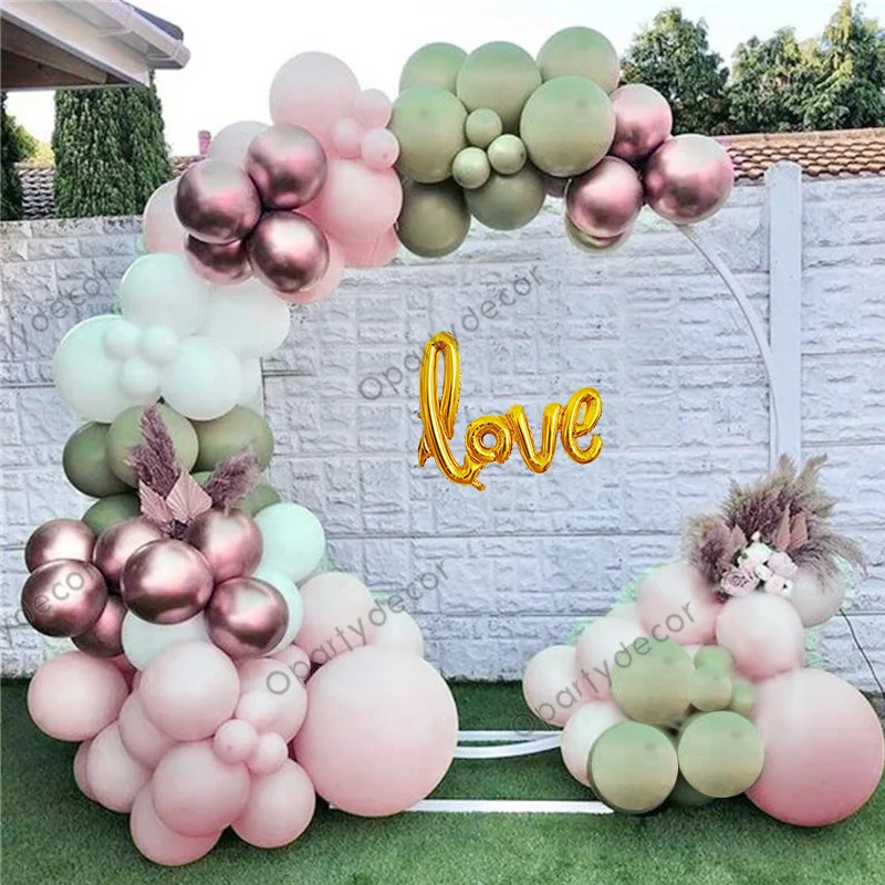 

Macaron Pink Balloon Garland Arch Kids Birthday Party Decoration Metallic Rose Red Wedding Anniversary Balloon Baby Shower Girl