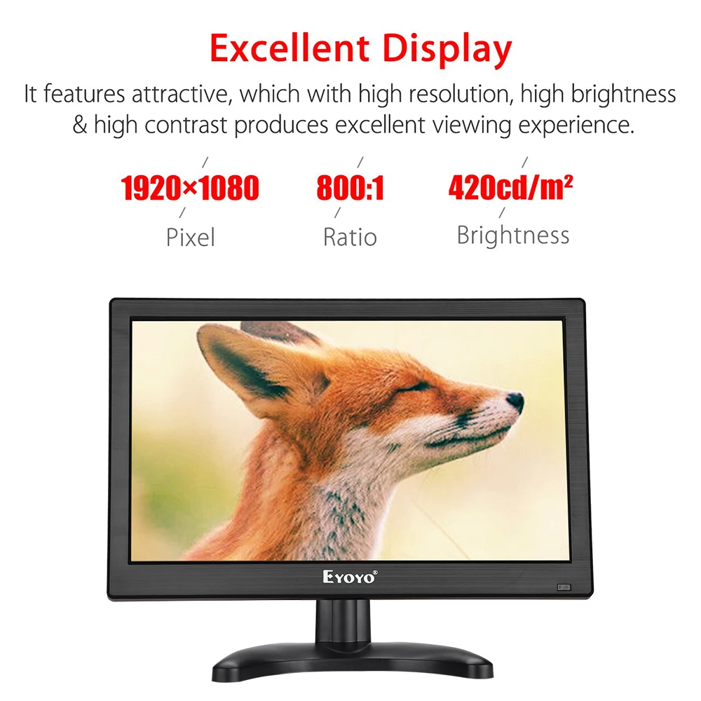 Eyoyo 1" 1920x1080 HDMI ips монитор VGA BNC AV USB ЖК-мониторы видео аудио DVD CCTV монитор безопасности светодиодный дисплей