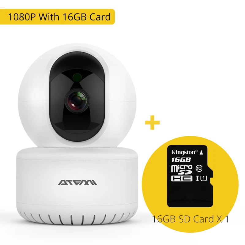 1080P With 16GB Card Ip-камера, Wifi, камера видеонаблюдения, Lntelligent, автоматическое слежение за человеком, Ptz камера 360 HD 1080 p, Домашняя безопасность, Onvif ICsee - Цвет: 1080P With 16GB Card