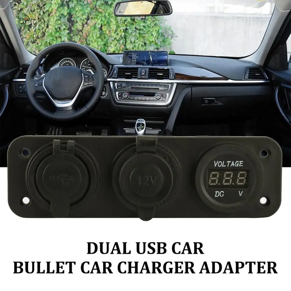 Автомобильная пуля автомобильного прикуривателя вилка и розетка 2 Usb переходник