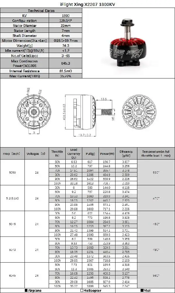 HobbyLane iFlight XING X2207 1700KV 1800KV 2450KV 2750KV 2-6S бесщеточный двигатель для гоночного дрона RC FPV 4 шт