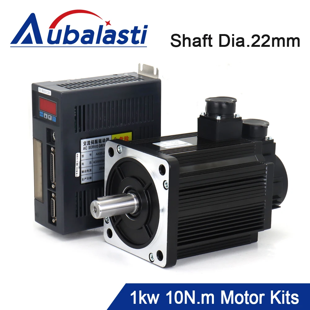

Aubalasti 1KW AC Servo Motor Kits 130ST-M10010 10N.m 220V 1000RPM Permanent Magnet Match Driver AASD-20A for CNC Engraving