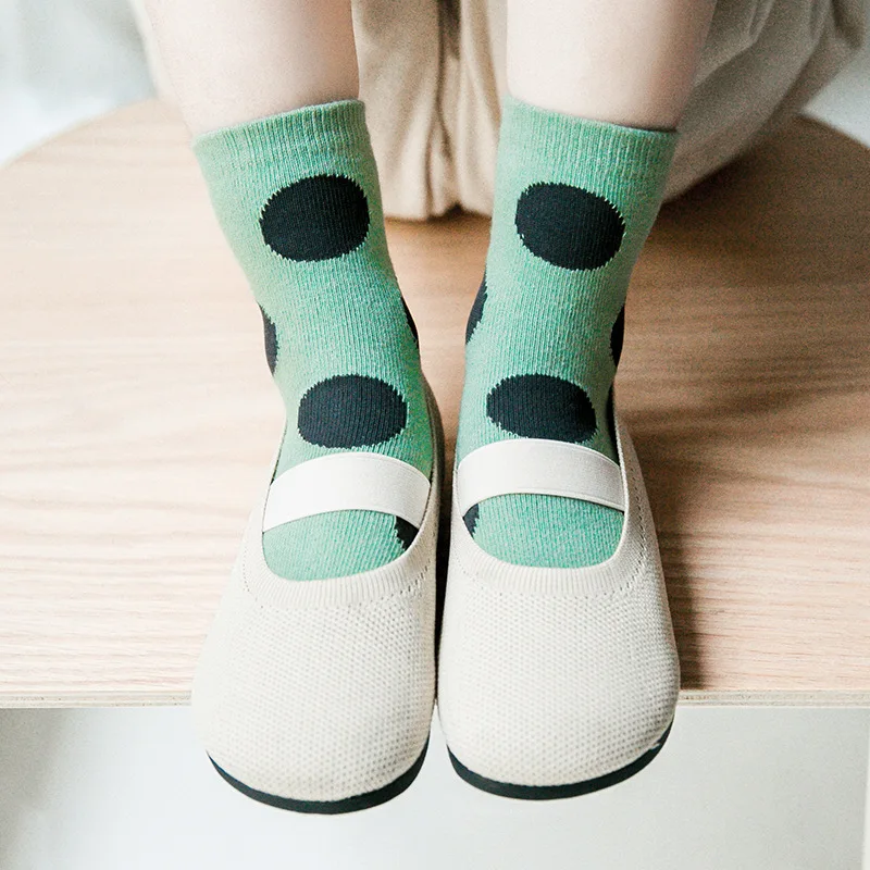 5 пар Детские хлопковые носки в горошек Осень зима|Носки| |