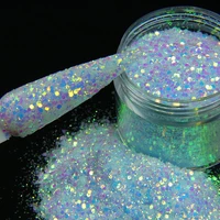 10g holographic photochromic nail art glitter powder sequins laser acrylic nail powder for decoration nail art accessories