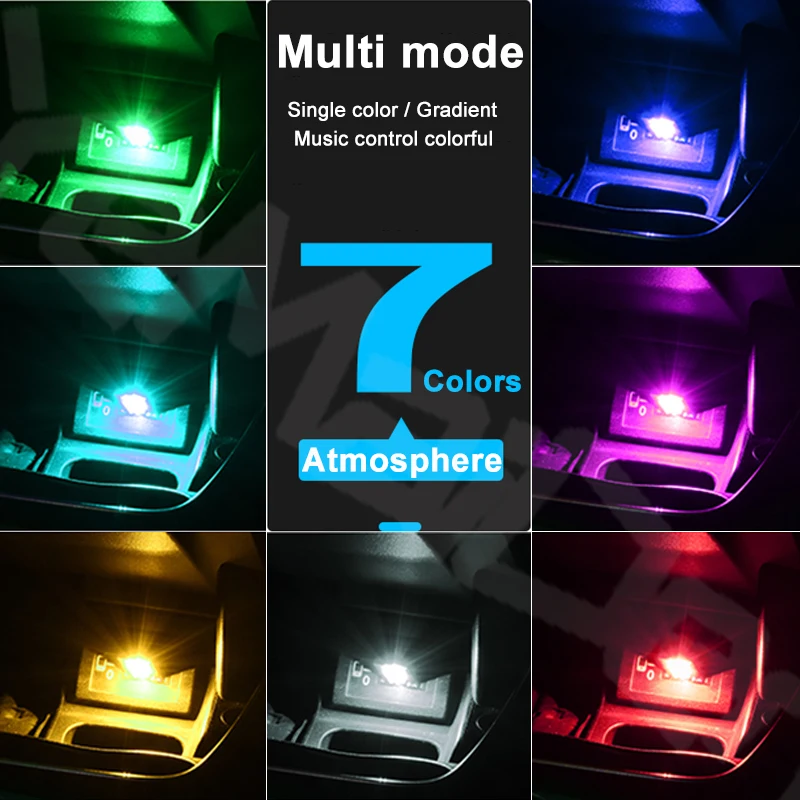 Интерьер автомобиля USB светодиодный атмосферный декоративный светильник Музыка