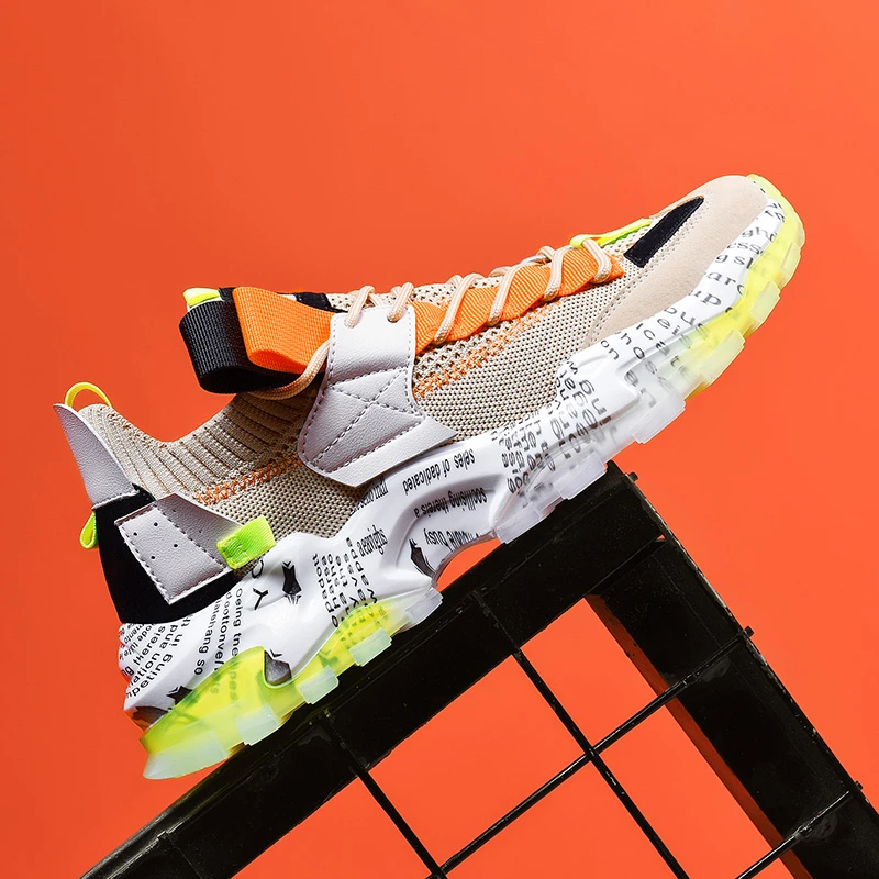 

Men Chunky Sneakers 2021 New Trendy Designer Dad Shoes Breathable Casual Walking Outsole Cushioning Running Tennis Shoes for Men