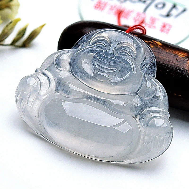 Ледяной нефрит Будда меллор Смеющийся кулон ожерелье кулон|Подвески| |