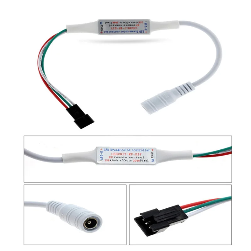 21 ключ 5-24V RF контроллер светодиодной ленты мини пикселей диммер 3pin для WS2812B WS2811