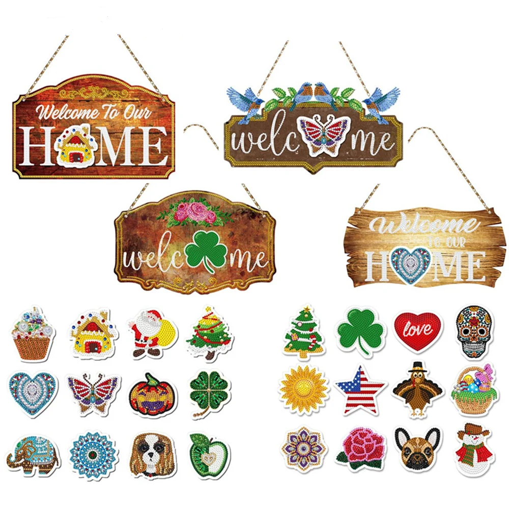 

Светящаяся Алмазная картина «сделай сам» с 12 шт. мягких магнитов набор добро пожаловать в наш дом картина Стразы для домашнего декора