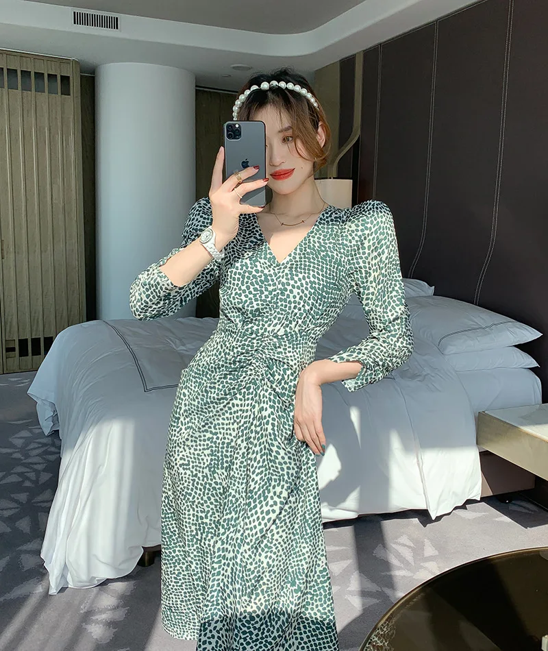 Лето 2021 новинка женские праздничные платья средней длины во французском стиле