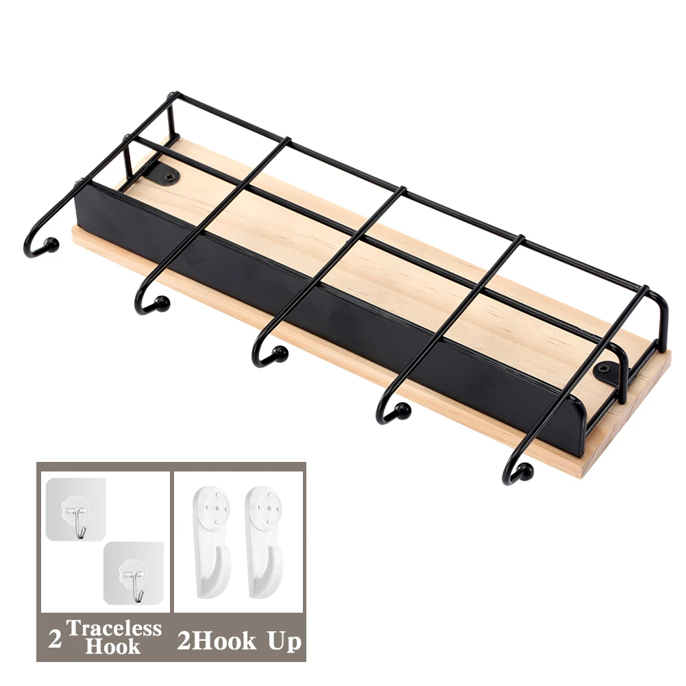 

Key Hooks New Wall-hung Home Bamboo Wooden Hanger Wall Hallway Bedroom Door Back Decorative Cute Storage Decoration Accessories