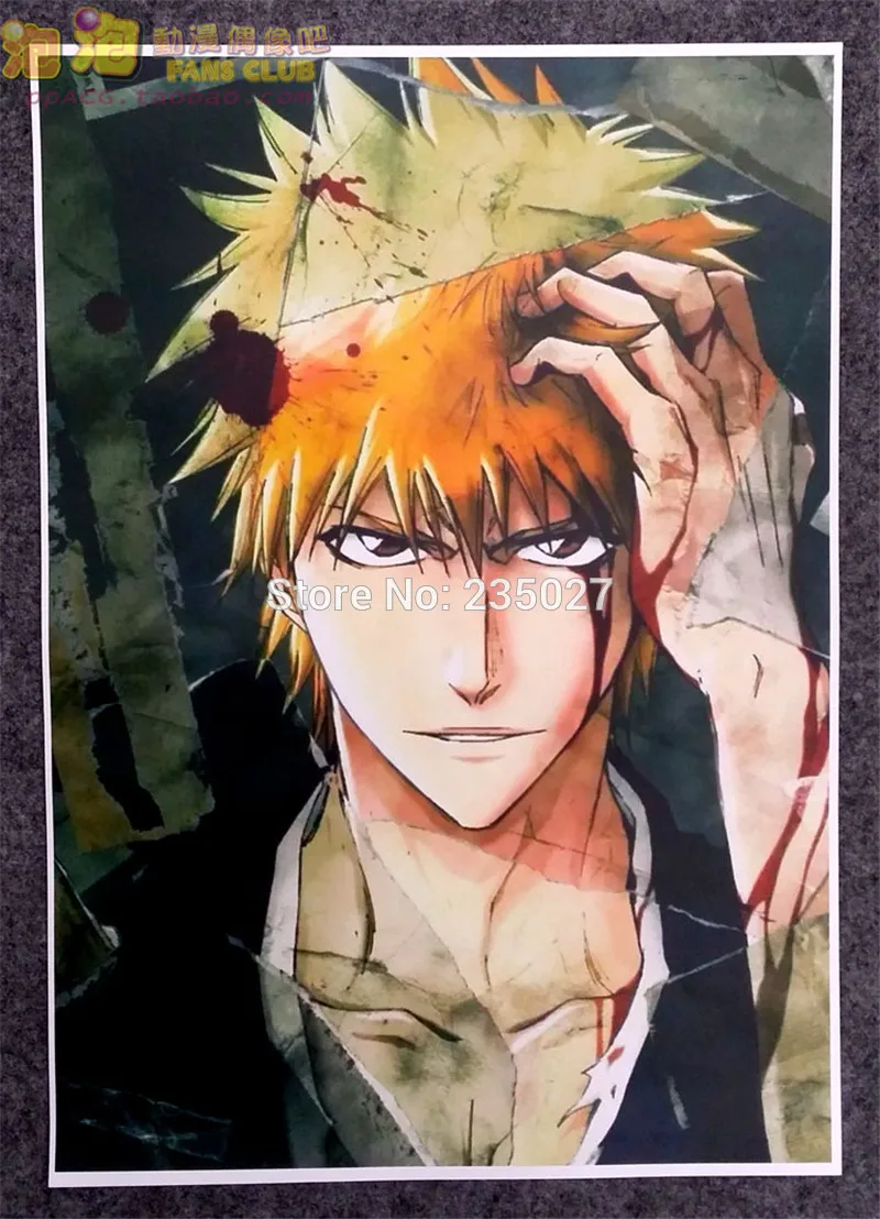 8 pcs/set Anime BLEACH poster Kurosaki ichigo figure wall pictures room stickers toys for gift | Sticker