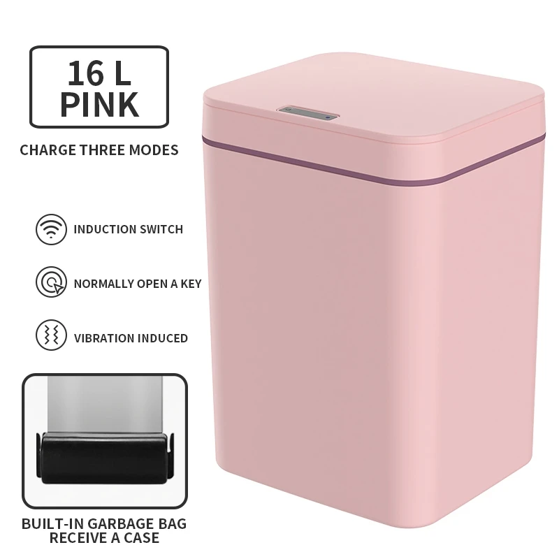 

S19Z 4 Gallon Trash Can Automatic Touchless Intelligent Induction Motion Sensor Waste Bin Kitchen Office Bathroom Waste Garbage