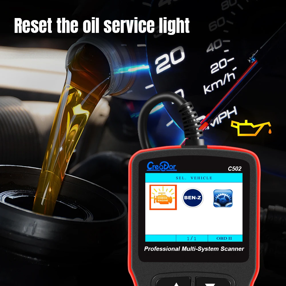 Creator C502 OBD2 диагностические инструменты для W203 Mercedes Benz W211 OBD2 сканер Поддержка ABS подушка безопасности OBD 2 автоматический диагностический сканер