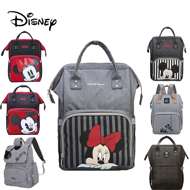 Disney Diaper Bag Backpack Baby Bags for Mom USB Travel Wet Nappy Boy Girl Diaper Organizer Mickey Minnie Pram Wheelchairs