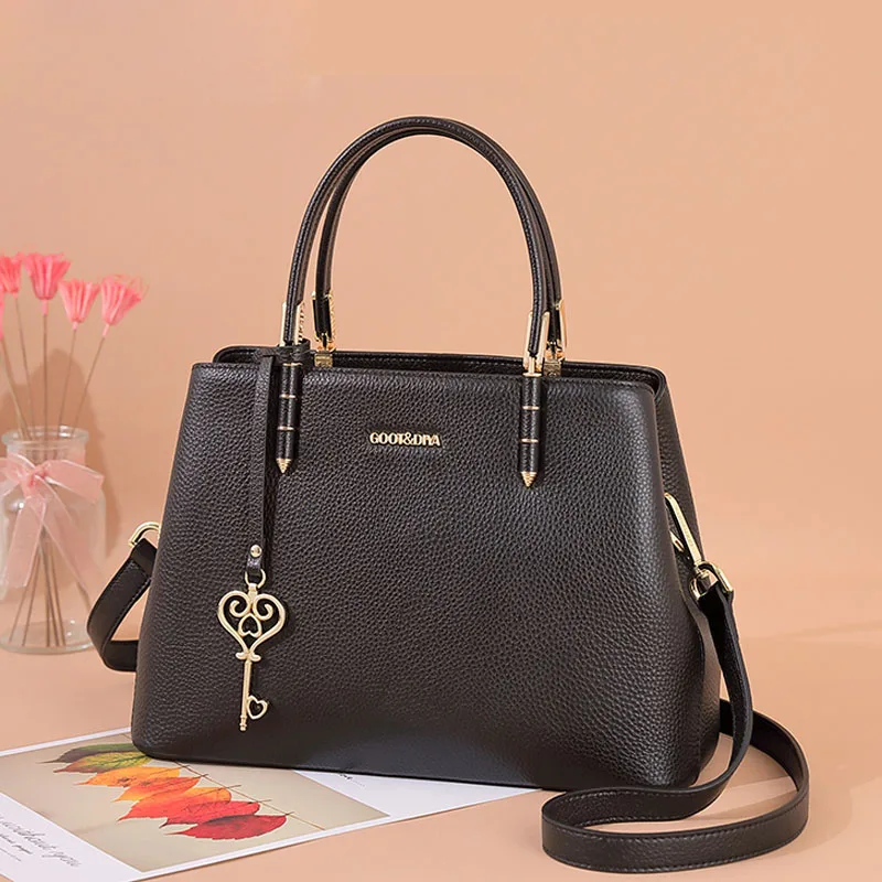 

Real Cowhide 2021 New Fashion leather shoulder bag high quality women bags designer ladies hand bags fashion Female bag