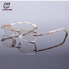 Роскошная Личная индивидуальная ручная оправа из чистого титана высокоэластичные тонированные линзы с алмазной оправой женские очки по рецепту фотохромные