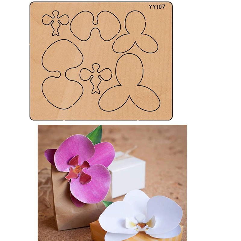 Phalaenopsid металлическим цветком умирает трафарет рельефное тиснение для