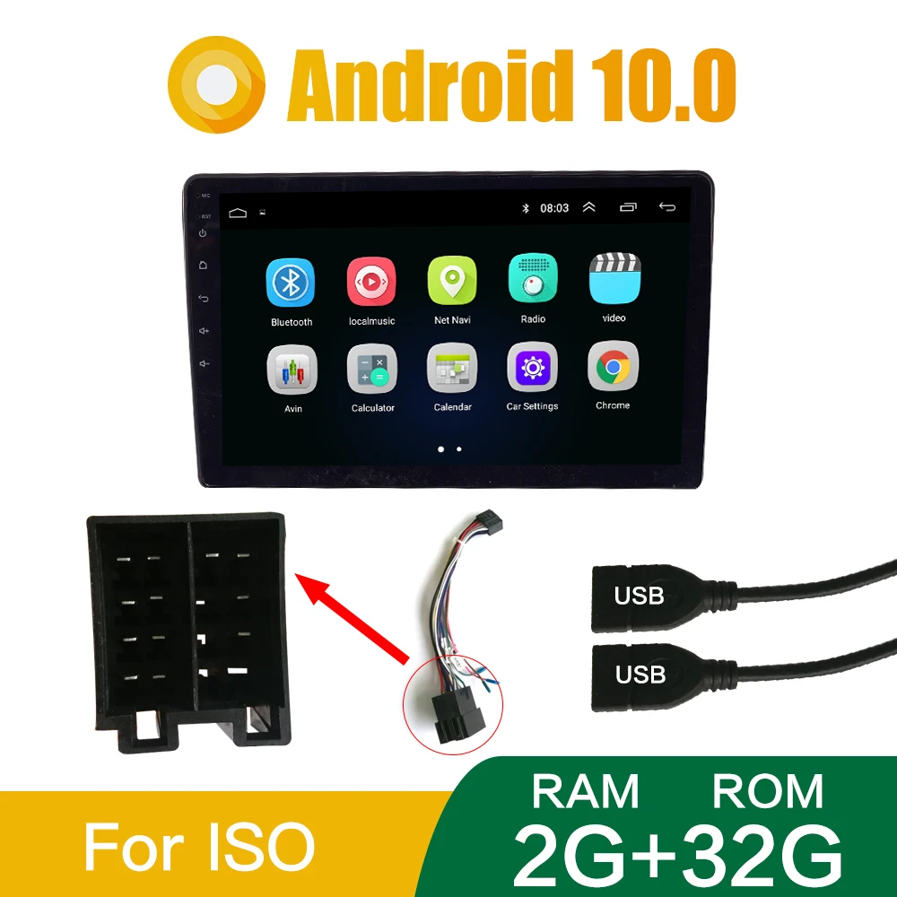 9 inch 2gb ram 32gb rom android 10 0 car radio multimedia video player universal auto stereo bluetooth steering wheel control free global shipping