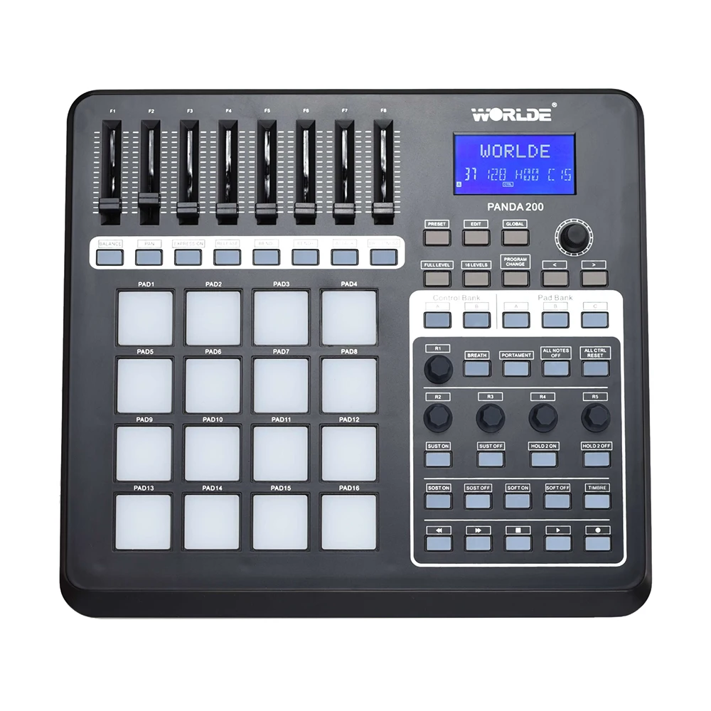 Портативный USB MIDI контроллер PANDA200 16 барабанных колодок с кабелем|Электронный