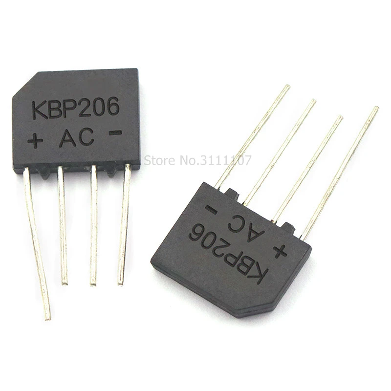 

10PCS/Lot KBP206 KBP206G DIP Bridge Rectifier 2A 600V Wholesale Electronic