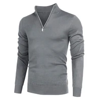 men shirt solid color high collar leisure pullover autumn top for daily wear