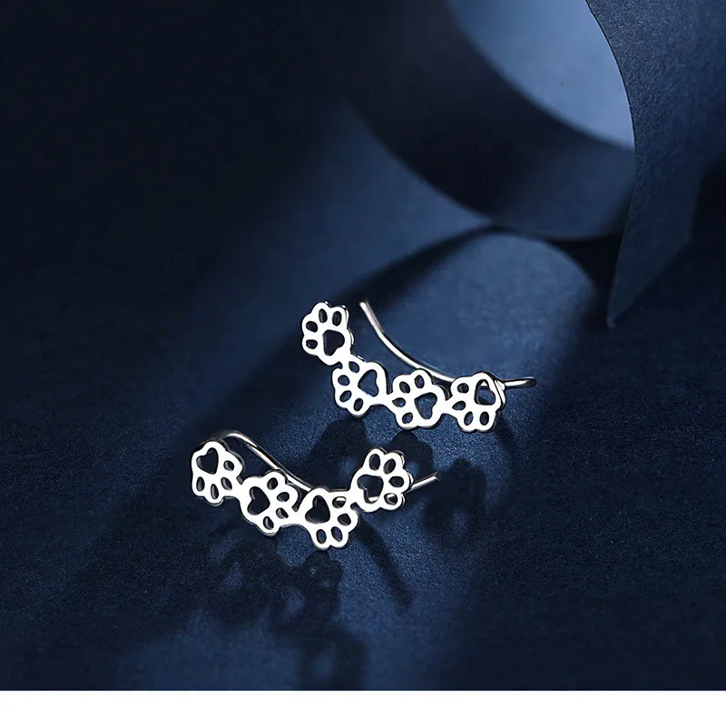 Женские серьги-пусеты в виде кошачьих ушей Серьги-пусеты из серебра 925 пробы