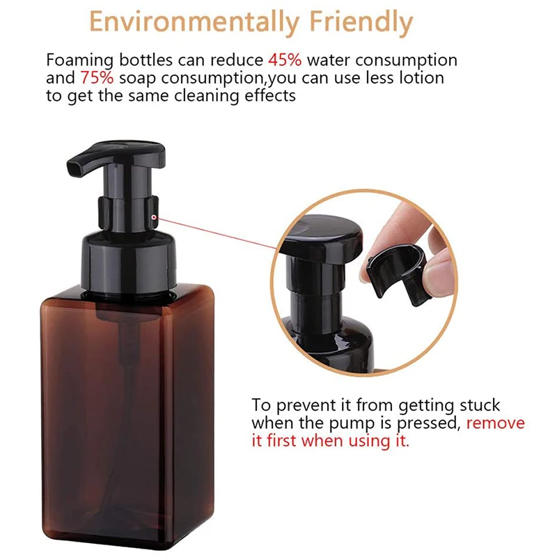 

450 ML Soap Dispenser, Set Of 2 Plastic Pump Dispenser Empty Bottle Foam Soap Dispenser Lotion Dispenser