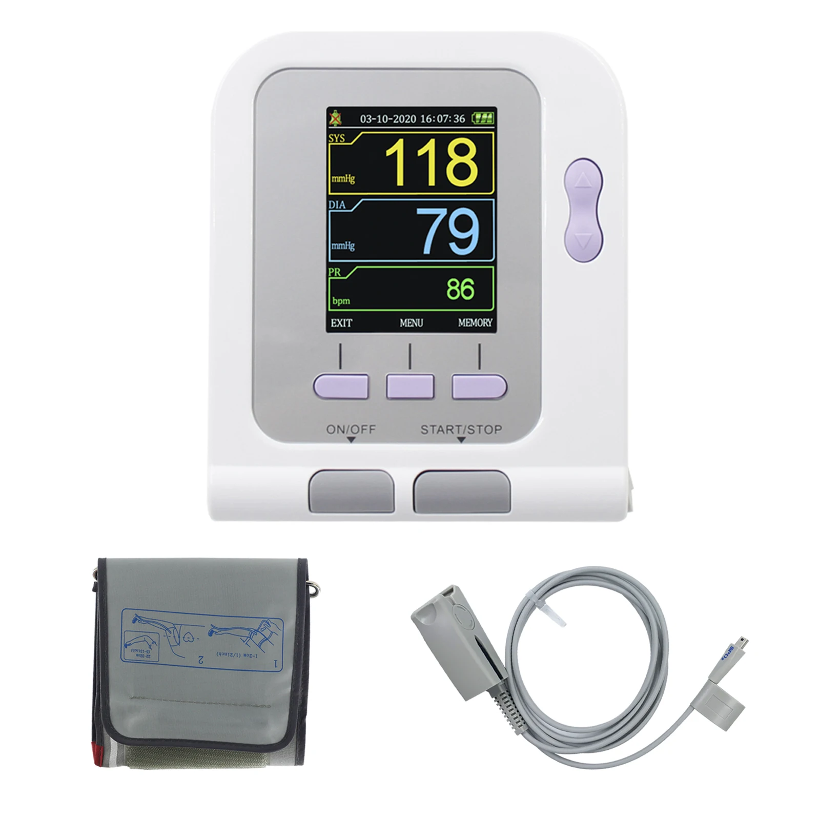 CONTEC08A Digital Blood Pressure Monitor+Adult Cuff Free SW + Adult SPO2 probe | Красота и здоровье