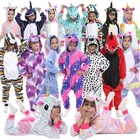 Детские пижамы, пижамы с единорогом для детей, фланелевый мультяшный костюм-одеяло с животными, зимний комбинезон для мальчиков и девочек с леопардовым принтом и единорогом