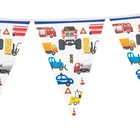 Строительные искусственные украшения, грузовик, экскаватор, гирлянда, трактор, детский душ, аксессуары для вечеринок