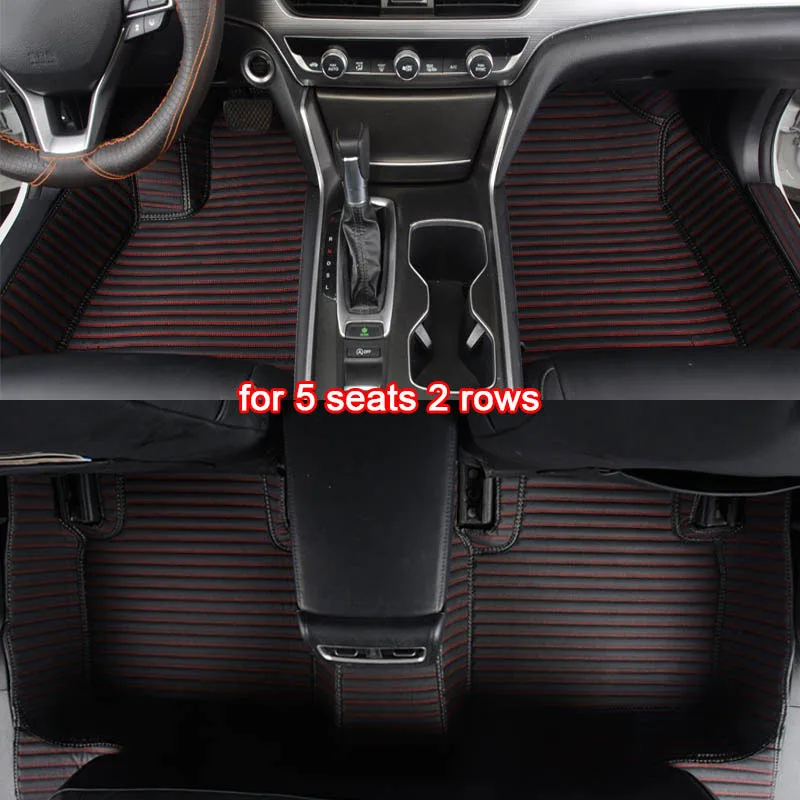 black red 2 rows FUZHKAQI пользовательские автомобильные коврики для BAIC двигатель все модели BJ40 BJ80 BJ20 D20 D70 D50 D60 X25 X55 X65 CC 35 BW007 коврики для ног - Название цвета: black red 2 rows