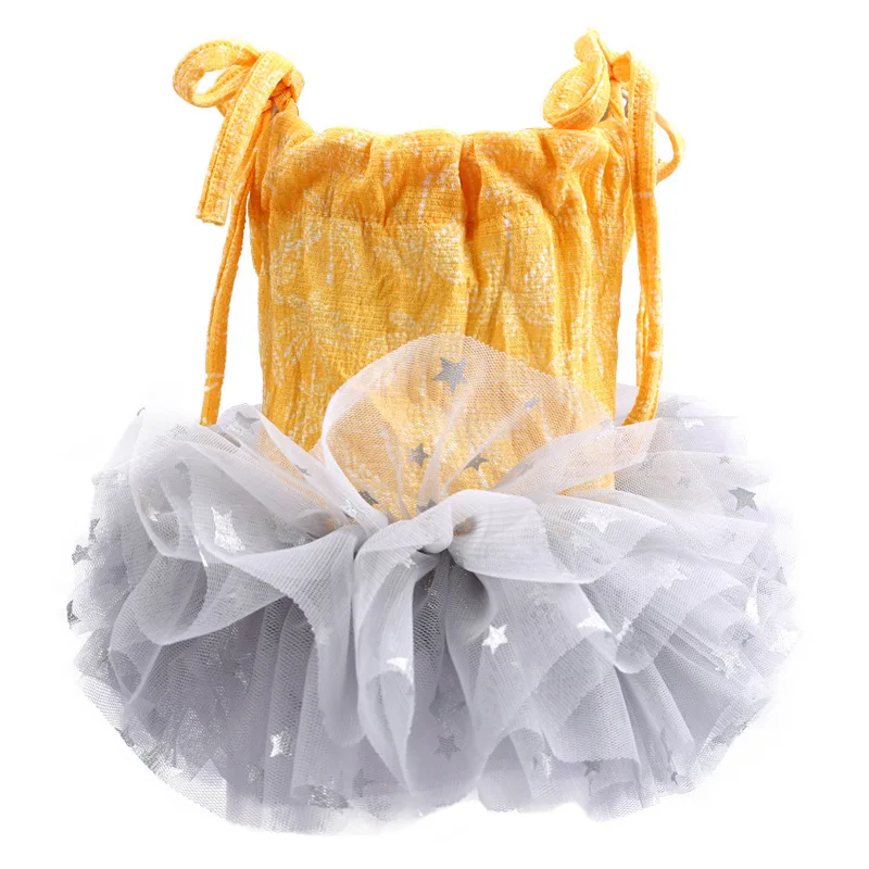 

Pet Dog Mini Skirt Dogs Summer Clothes Lace Dress Chihuahua Adult Cat Pet Clothing Small Dog Plaid Wedding Dress Bubble Skirt