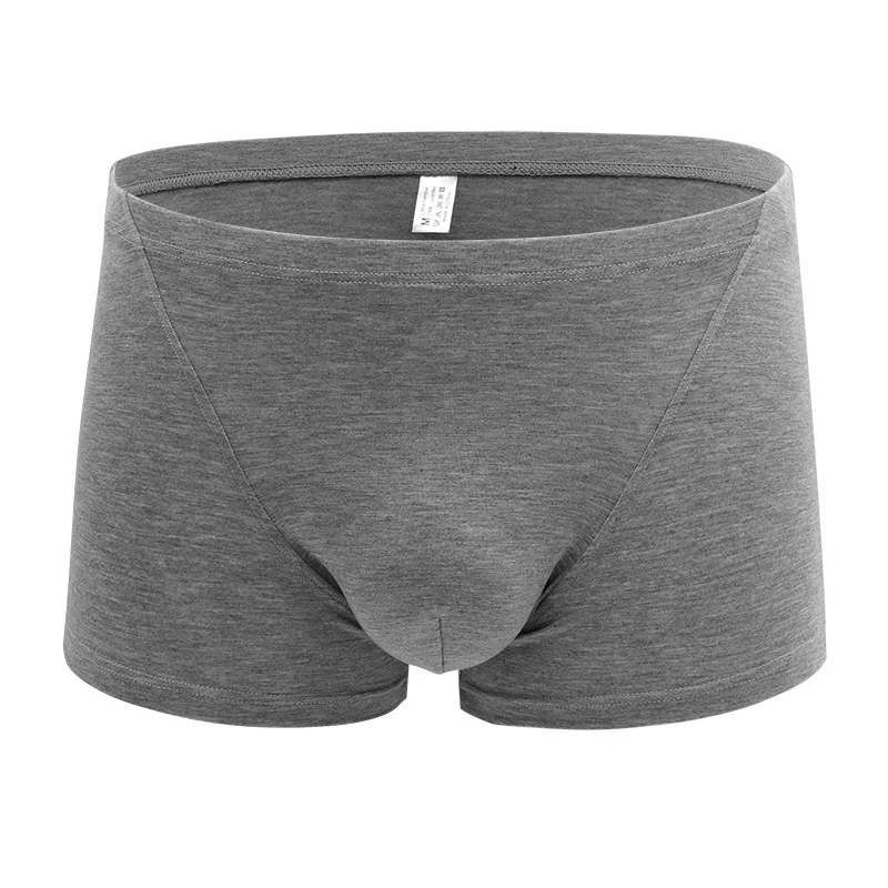 

Wholesale men's underwear European size pants bamboo fiber boxer shorts fabric waist solid color underwearT