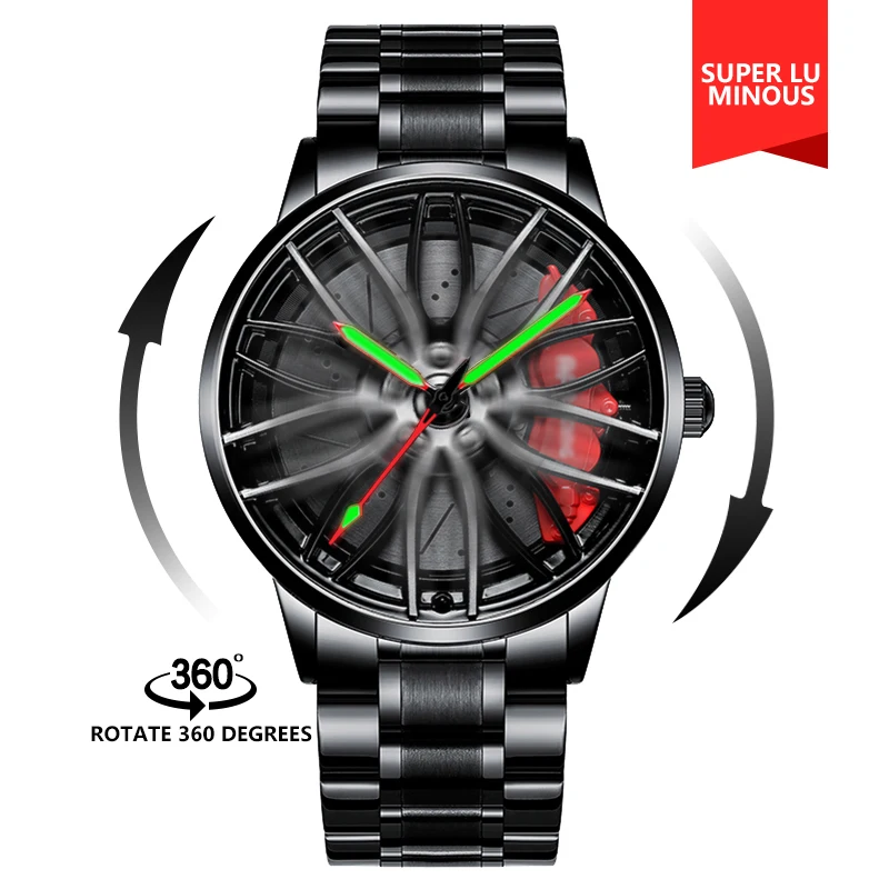 

For NEKTOM VIP Client Steel Strap Spinning Luminous Car Wheel Watch