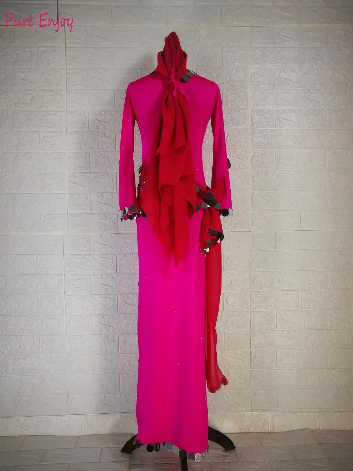 Женский Танец Живота Групповой Конкурс Костюм Блеск Бриллиант Халат Блесток